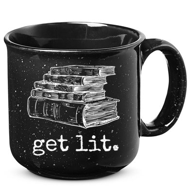 Get Lit With Books Funny Meme Gift For Book Lover, Reading TShirt 15oz Campfire Ceramic Mug