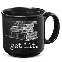 Get Lit With Books Funny Meme Gift For Book Lover, Reading TShirt 15oz Campfire Ceramic Mug