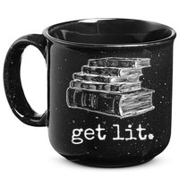 Get Lit With Books Funny Meme Gift For Book Lover, Reading TShirt 15oz Campfire Ceramic Mug