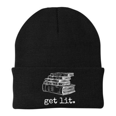Get Lit With Books Funny Meme Gift For Book Lover, Reading TShirt Beanie
