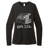 Get Lit With Books Funny Meme Gift For Book Lover, Reading TShirt Womens CVC Long Sleeve Shirt