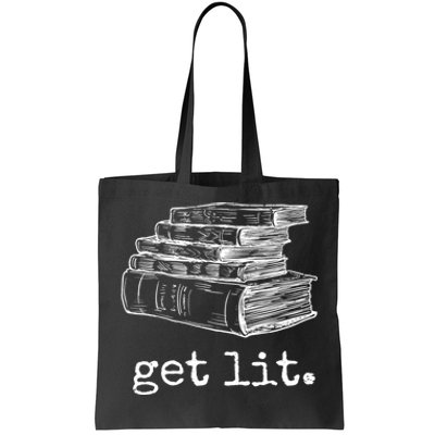 Get Lit With Books Funny Meme Gift For Book Lover, Reading TShirt Tote Bag