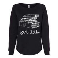 Get Lit With Books Funny Meme Gift For Book Lover, Reading TShirt Womens California Wash Sweatshirt