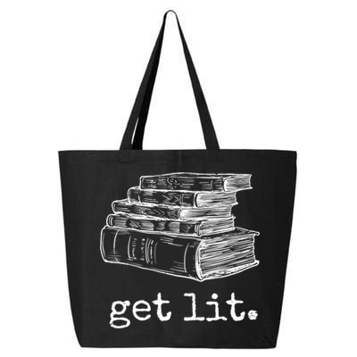 Get Lit With Books Funny Meme Gift For Book Lover, Reading TShirt 25L Jumbo Tote