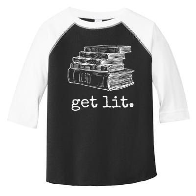 Get Lit With Books Funny Meme Gift For Book Lover, Reading TShirt Toddler Fine Jersey T-Shirt