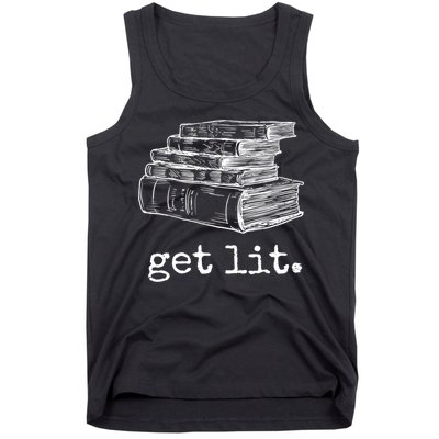 Get Lit With Books Funny Meme Gift For Book Lover, Reading TShirt Tank Top