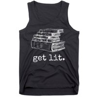 Get Lit With Books Funny Meme Gift For Book Lover, Reading TShirt Tank Top