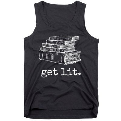 Get Lit With Books Funny Meme Gift For Book Lover, Reading TShirt Tank Top