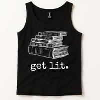 Get Lit With Books Funny Meme Gift For Book Lover, Reading TShirt Tank Top