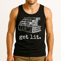 Get Lit With Books Funny Meme Gift For Book Lover, Reading TShirt Tank Top