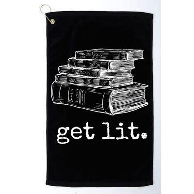 Get Lit With Books Funny Meme Gift For Book Lover, Reading TShirt Golf Towel