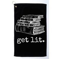 Get Lit With Books Funny Meme Gift For Book Lover, Reading TShirt Golf Towel