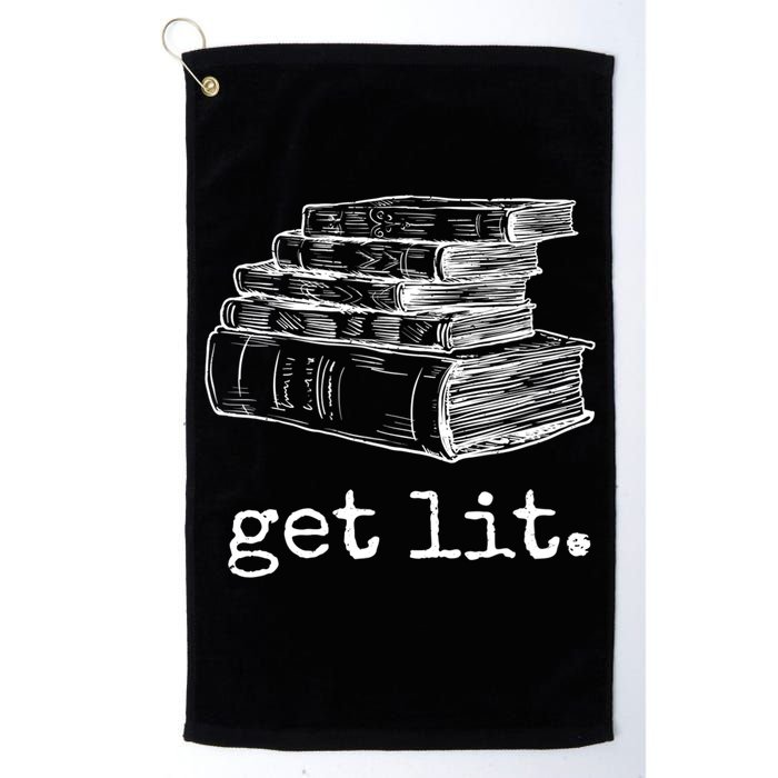 Get Lit With Books Funny Meme Gift For Book Lover, Reading TShirt Golf Towel