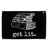 Get Lit With Books Funny Meme Gift For Book Lover, Reading TShirt Grommeted Golf Towel