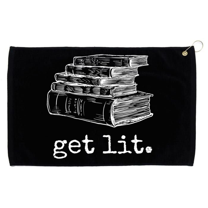 Get Lit With Books Funny Meme Gift For Book Lover, Reading TShirt Grommeted Golf Towel