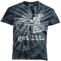 Get Lit With Books Funny Meme Gift For Book Lover, Reading TShirt Kids Tie-Dye T-Shirt