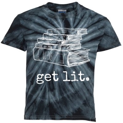 Get Lit With Books Funny Meme Gift For Book Lover, Reading TShirt Kids Tie-Dye T-Shirt