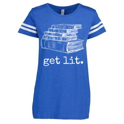 Get Lit With Books Funny Meme Gift For Book Lover, Reading TShirt Enza Ladies Jersey Football T-Shirt