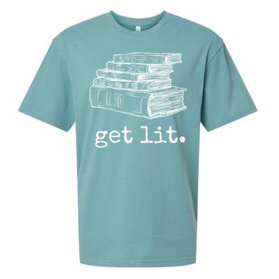 Get Lit With Books Funny Meme Gift For Book Lover, Reading TShirt Sueded Cloud Jersey T-Shirt