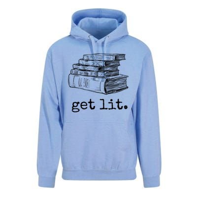 Get Lit With Books Funny Meme Gift For Book Lover, Reading TShirt Unisex Surf Hoodie