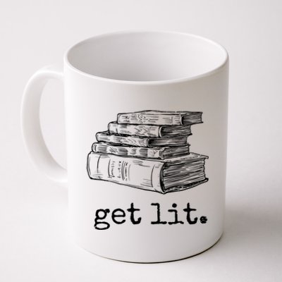 Get Lit With Books Funny Meme Gift For Book Lover, Reading TShirt Coffee Mug