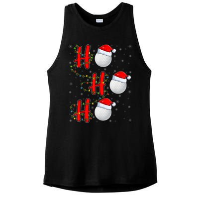 Golf Lighting Xmas Santa Ho Ho Ho Golf Christmas Ladies PosiCharge Tri-Blend Wicking Tank