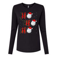 Golf Lighting Xmas Santa Ho Ho Ho Golf Christmas Womens Cotton Relaxed Long Sleeve T-Shirt