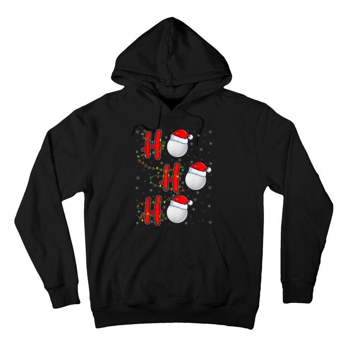 Golf Lighting Xmas Santa Ho Ho Ho Golf Christmas Hoodie