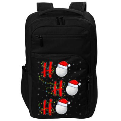 Golf Lighting Xmas Santa Ho Ho Ho Golf Christmas Impact Tech Backpack