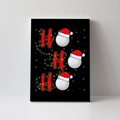 Golf Lighting Xmas Santa Ho Ho Ho Golf Christmas Canvas