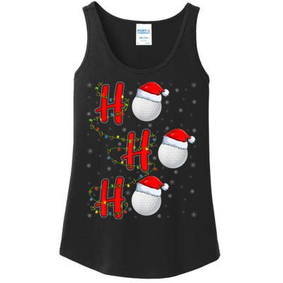 Golf Lighting Xmas Santa Ho Ho Ho Golf Christmas Ladies Essential Tank