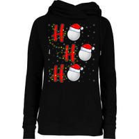 Golf Lighting Xmas Santa Ho Ho Ho Golf Christmas Womens Funnel Neck Pullover Hood