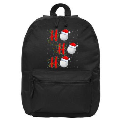 Golf Lighting Xmas Santa Ho Ho Ho Golf Christmas 16 in Basic Backpack