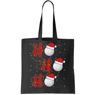 Golf Lighting Xmas Santa Ho Ho Ho Golf Christmas Tote Bag