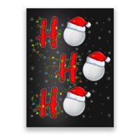 Golf Lighting Xmas Santa Ho Ho Ho Golf Christmas Poster