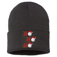 Golf Lighting Xmas Santa Ho Ho Ho Golf Christmas Sustainable Knit Beanie