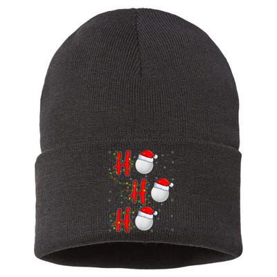 Golf Lighting Xmas Santa Ho Ho Ho Golf Christmas Sustainable Knit Beanie