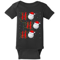 Golf Lighting Xmas Santa Ho Ho Ho Golf Christmas Baby Bodysuit