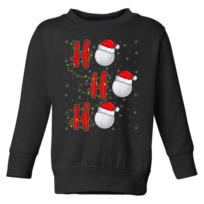 Golf Lighting Xmas Santa Ho Ho Ho Golf Christmas Toddler Sweatshirt