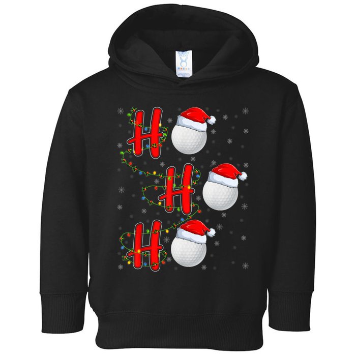 Golf Lighting Xmas Santa Ho Ho Ho Golf Christmas Toddler Hoodie