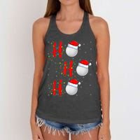 Golf Lighting Xmas Santa Ho Ho Ho Golf Christmas Women's Knotted Racerback Tank