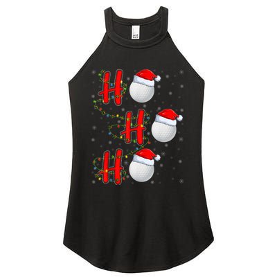 Golf Lighting Xmas Santa Ho Ho Ho Golf Christmas Women's Perfect Tri Rocker Tank