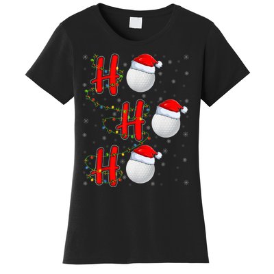 Golf Lighting Xmas Santa Ho Ho Ho Golf Christmas Women's T-Shirt