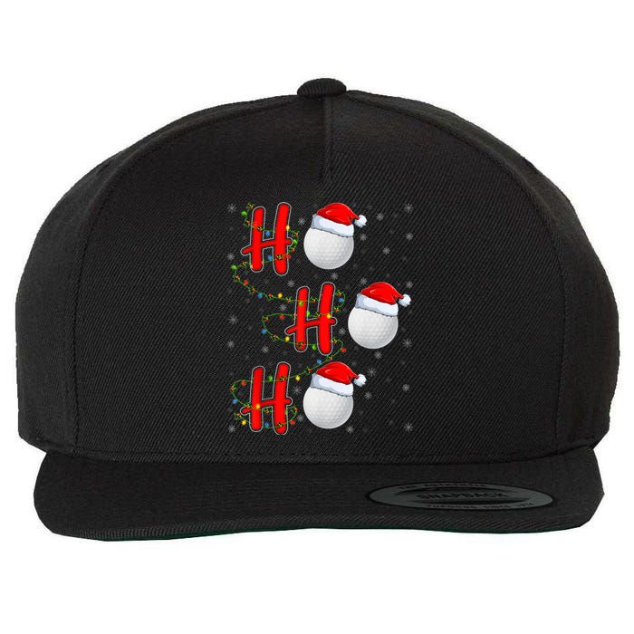 Golf Lighting Xmas Santa Ho Ho Ho Golf Christmas Wool Snapback Cap