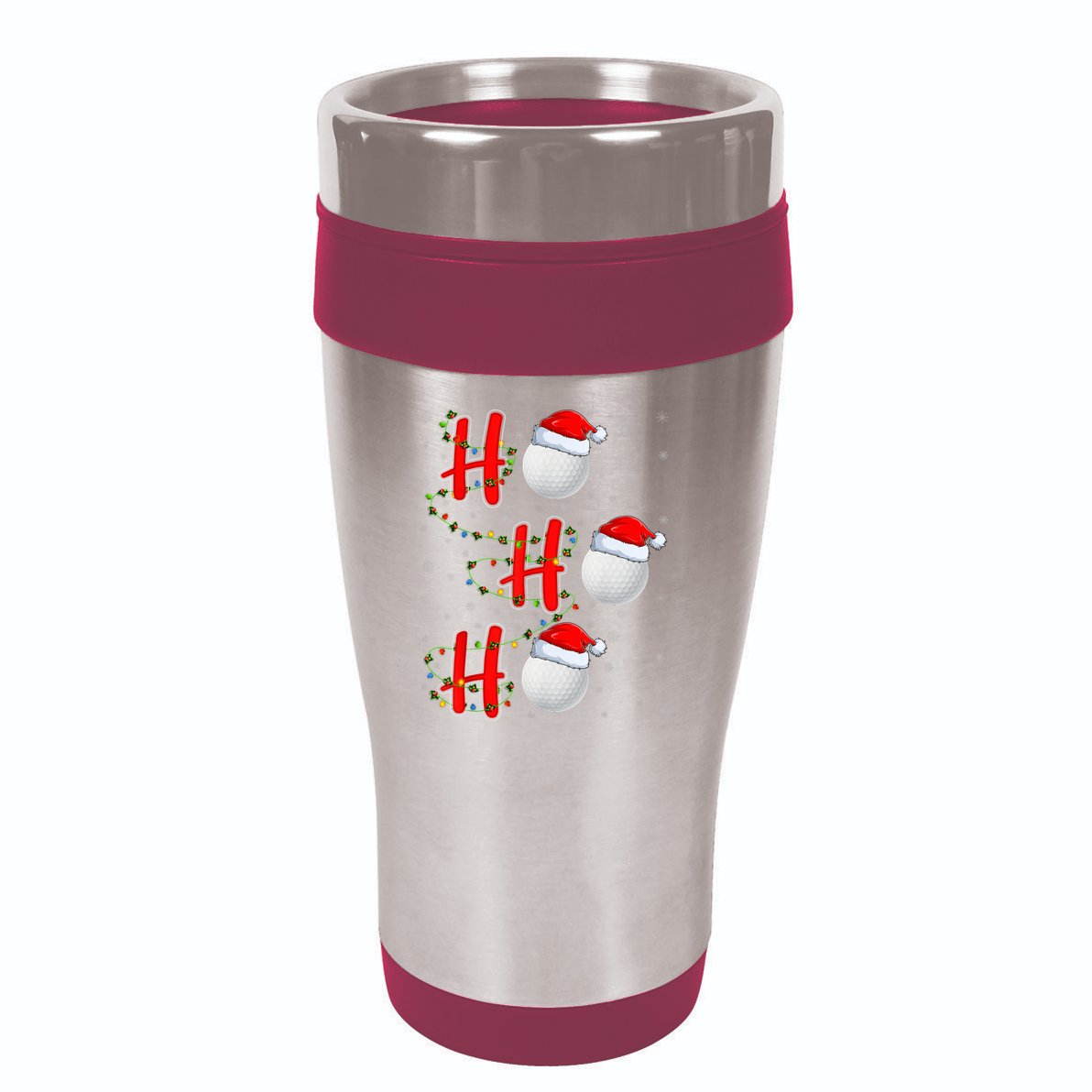 Golf Lighting Xmas Santa Ho Ho Ho Golf Christmas 16oz Travel Tumbler