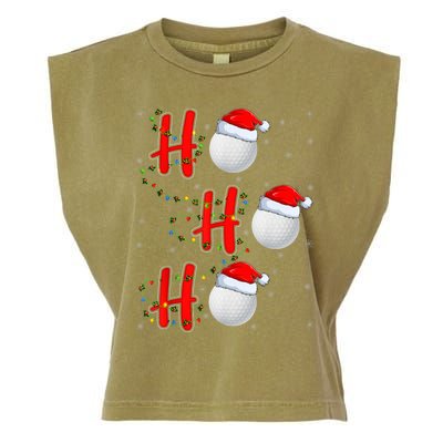 Golf Lighting Xmas Santa Ho Ho Ho Golf Christmas Garment-Dyed Women's Muscle Tee