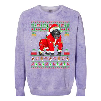 Gorilla Lover Xmas Matching Santa Ugly Gorilla Christmas Gift Colorblast Crewneck Sweatshirt