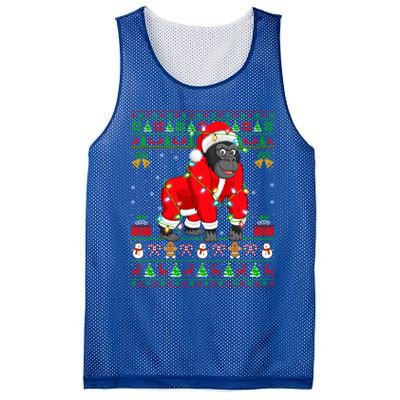 Gorilla Lover Xmas Matching Santa Ugly Gorilla Christmas Gift Mesh Reversible Basketball Jersey Tank