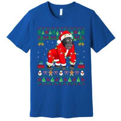 Gorilla Lover Xmas Matching Santa Ugly Gorilla Christmas Gift Premium T-Shirt