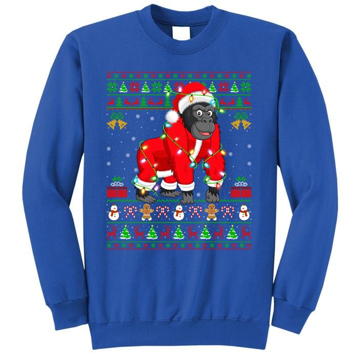 Gorilla Lover Xmas Matching Santa Ugly Gorilla Christmas Gift Tall Sweatshirt